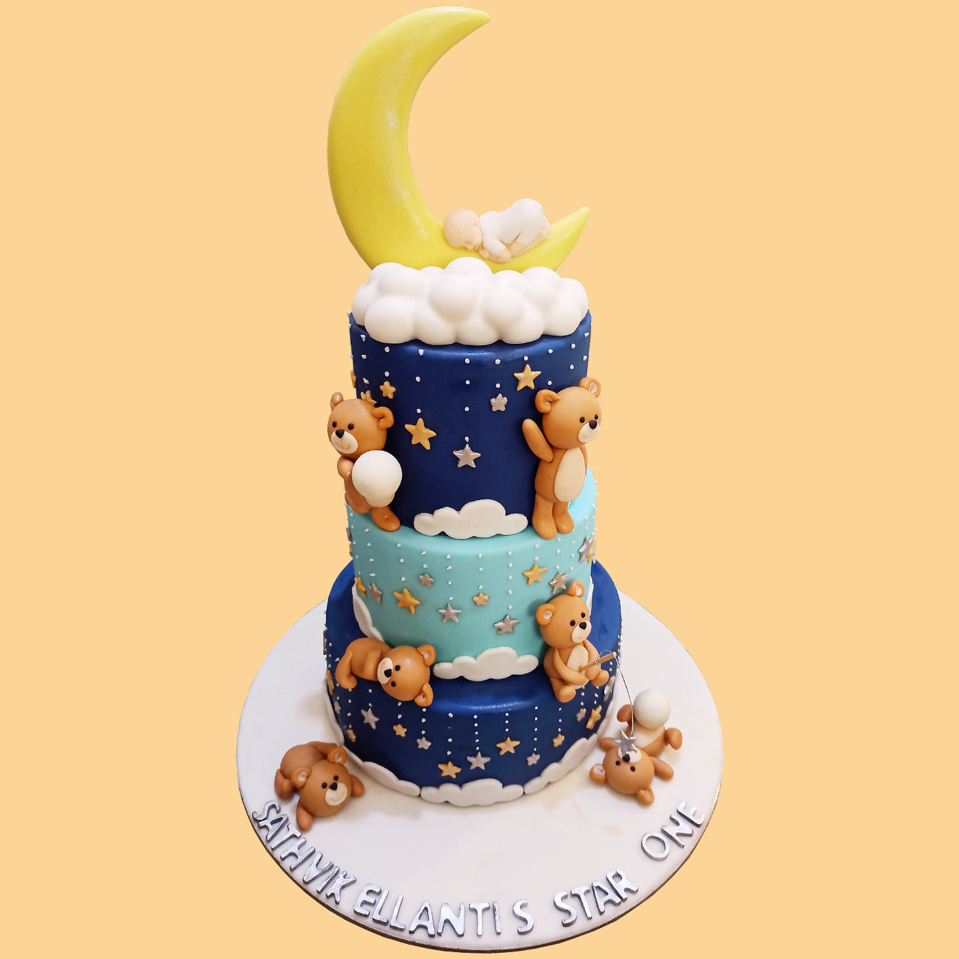 Moon & Stars Birthday Cake | Elegant Temptations Bakery