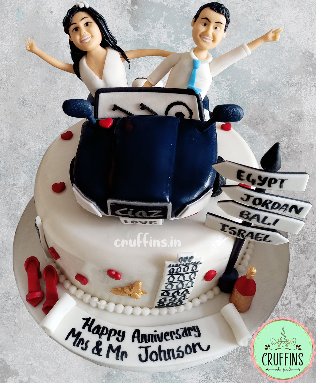 Happy Anniversary Couple HeartCake – Cakean.in