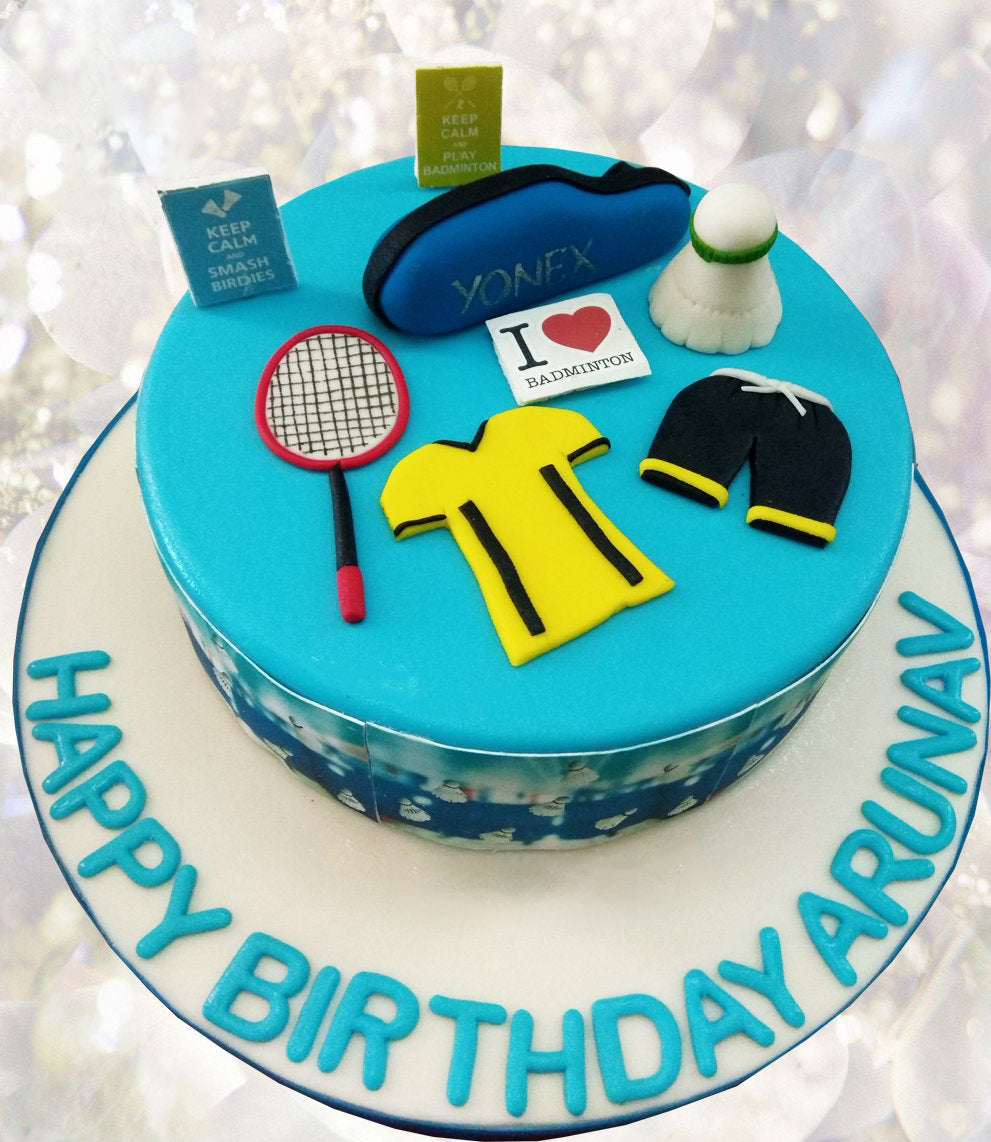Badminton theme cake - Decorated Cake by Sweet Mantra - - CakesDecor