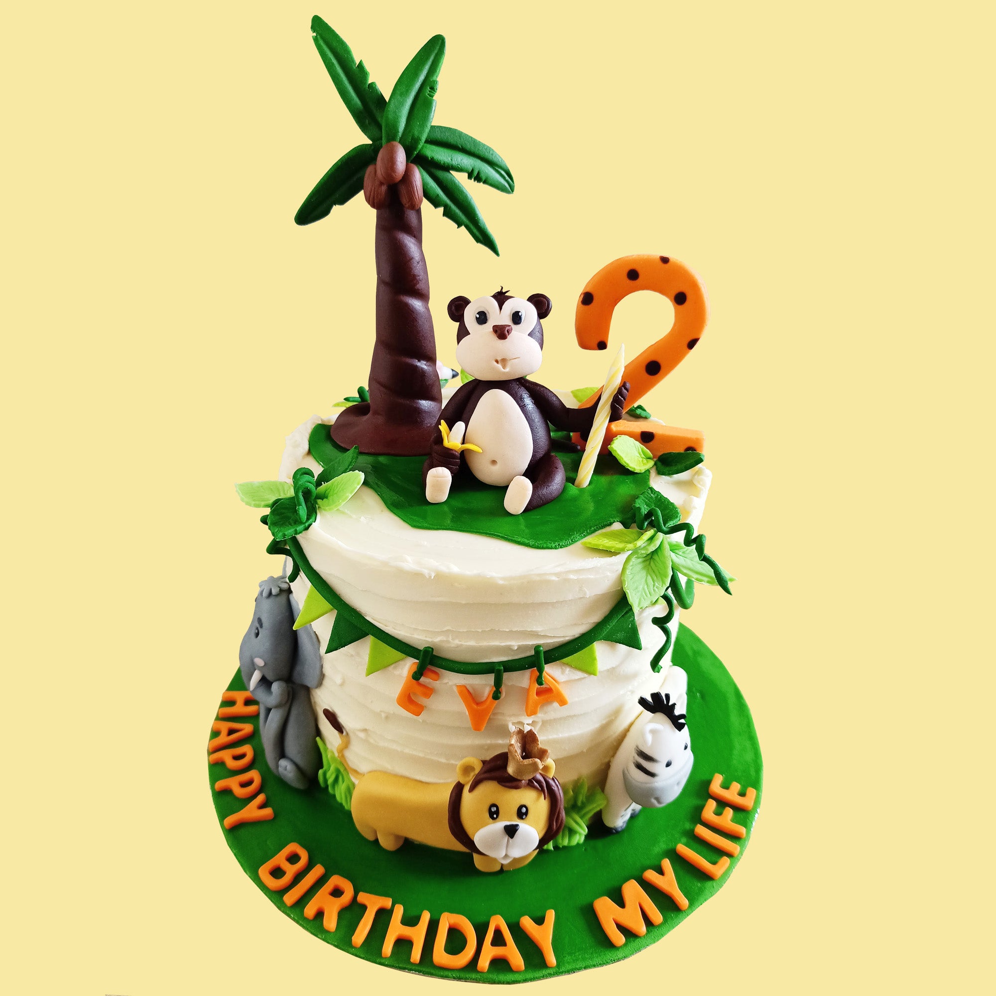 forest theme cake | kids cake | pineapple cake
