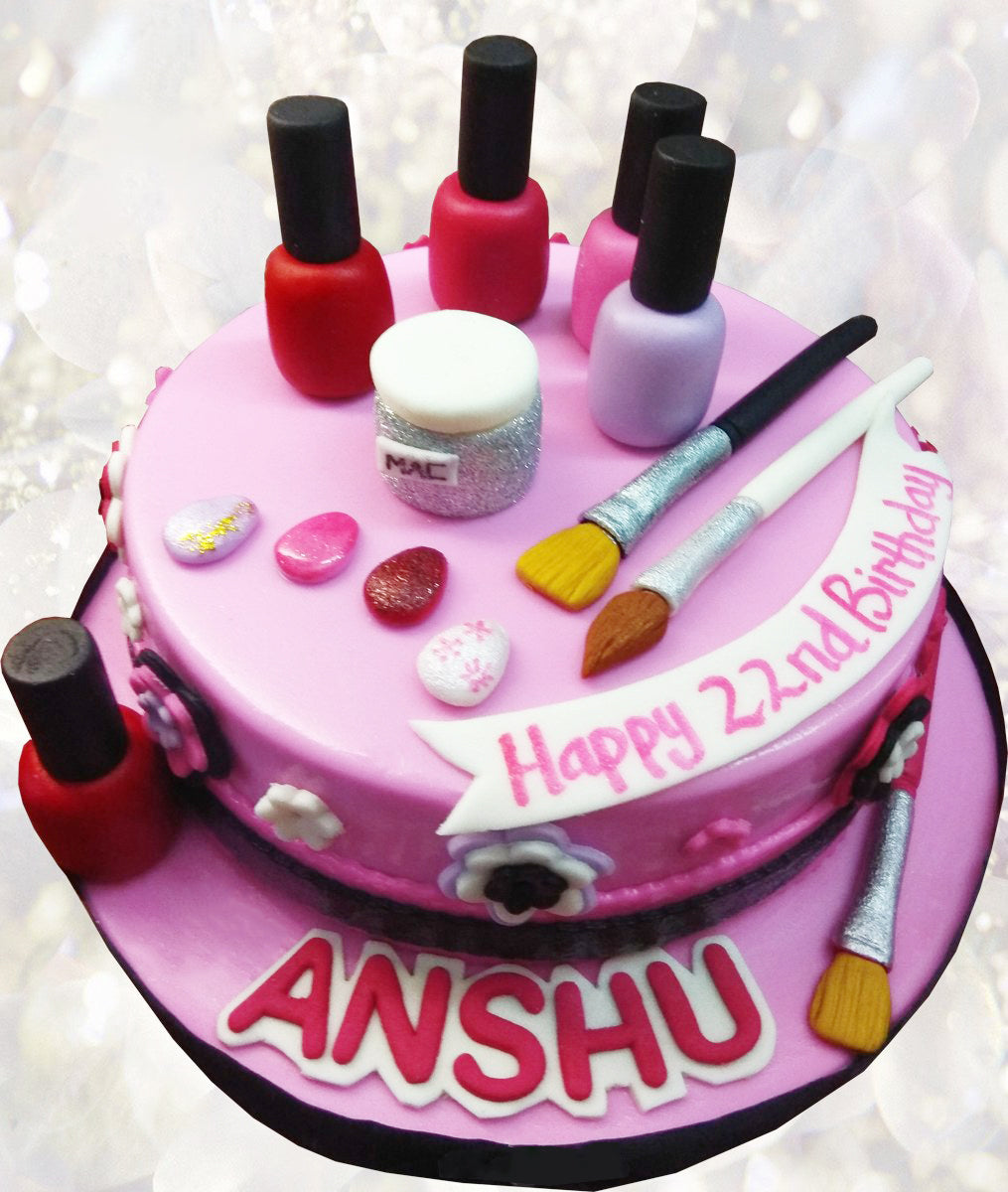 Buy Beauty Miss Makeup Fondant Cake Delivery In Delhi and Noida