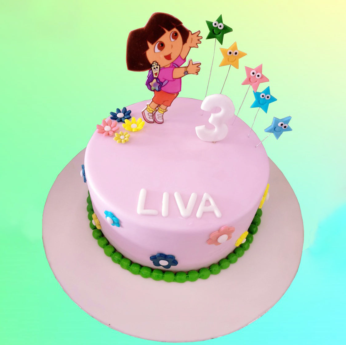 Dora Birthday Cake | Lauren's 3rd Birthday cake...Happy Birt… | Flickr