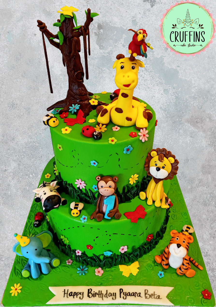 Amazon.com: Jungle Safari Animal Cake Decorations Animal Theme Happy  Birthday Cake Topper Lion Monkey Cupcake Toppers Picks for Animals Party  Baby Showers Birthday Party : Grocery & Gourmet Food