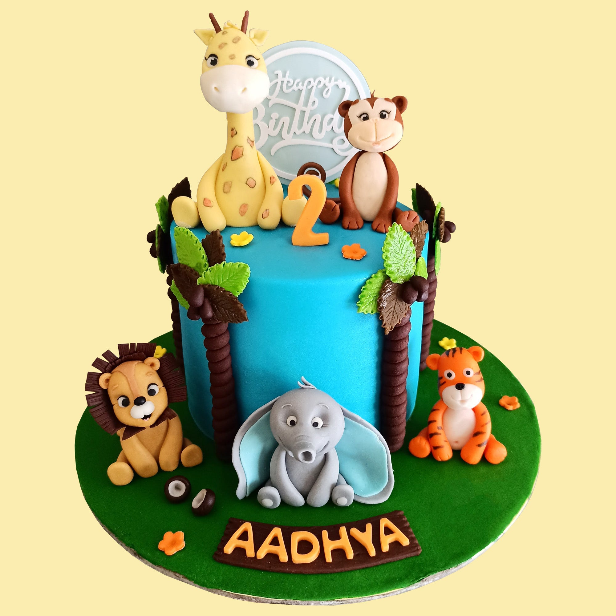 Two Tier Kids Special Jungle Theme Designer Cake - Avon Bakers