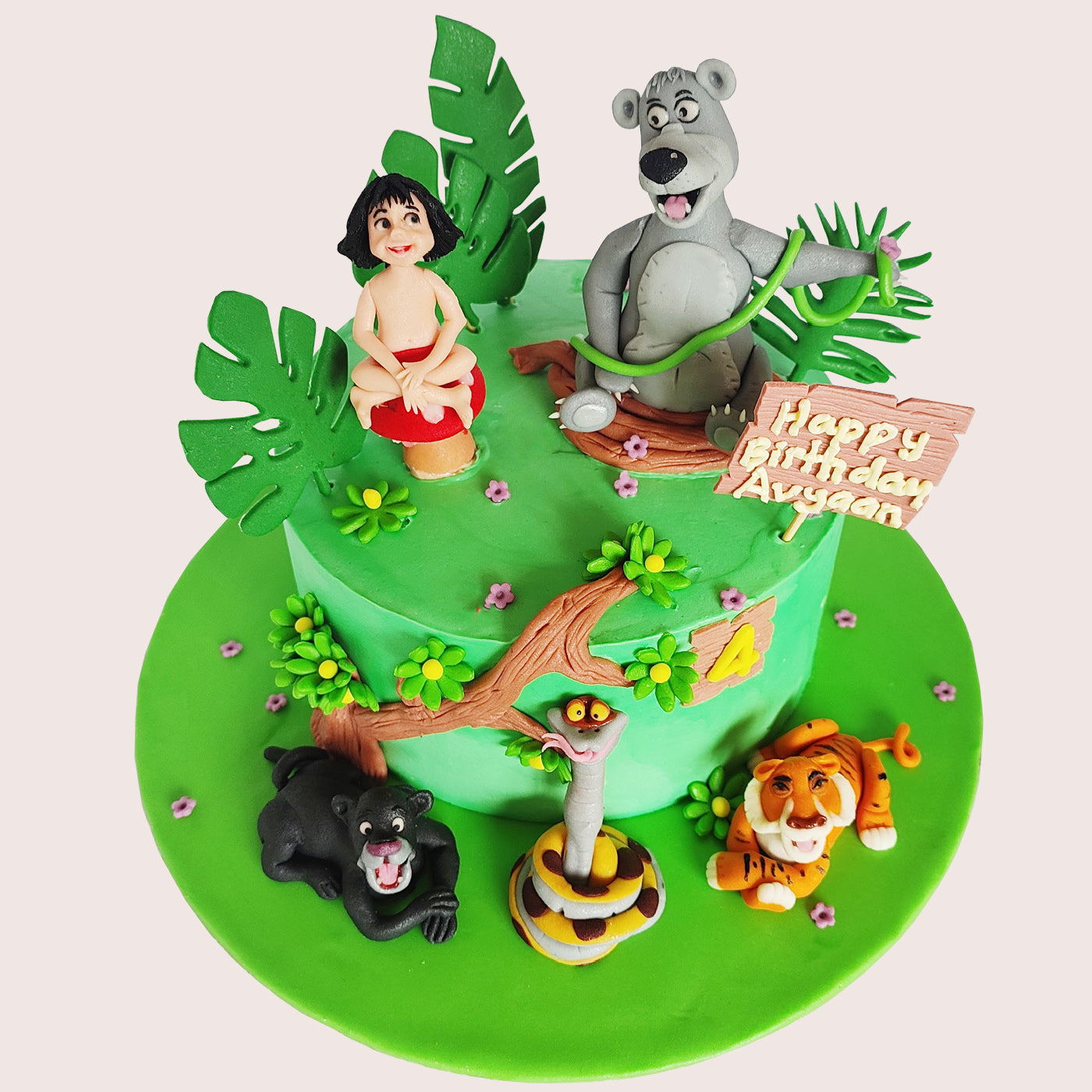 Mowgli Jungle Theme Cake