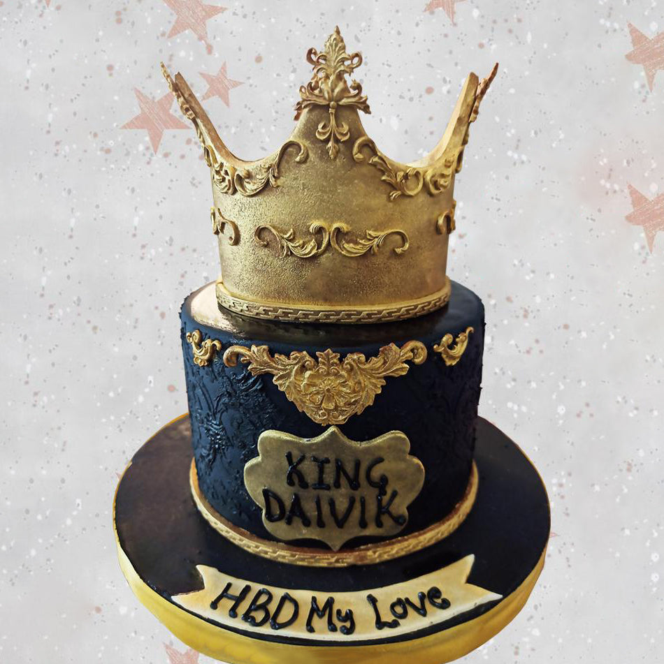 Zyozi® King Cake Topper 1st Birthday Decoration for Baby Boys,King and Crown  One First