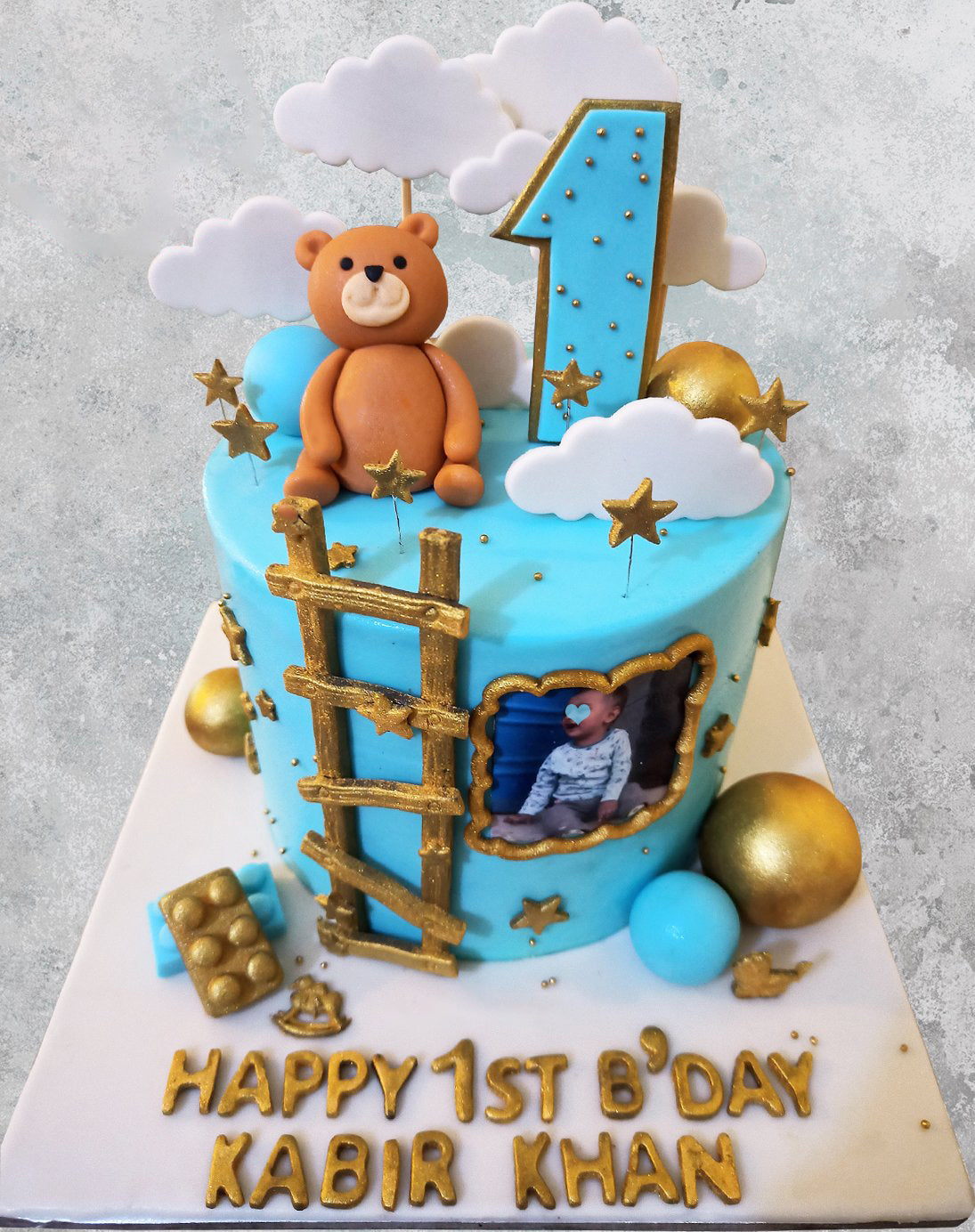 Teddy Bear Cloudy Dreamland Theme Cake