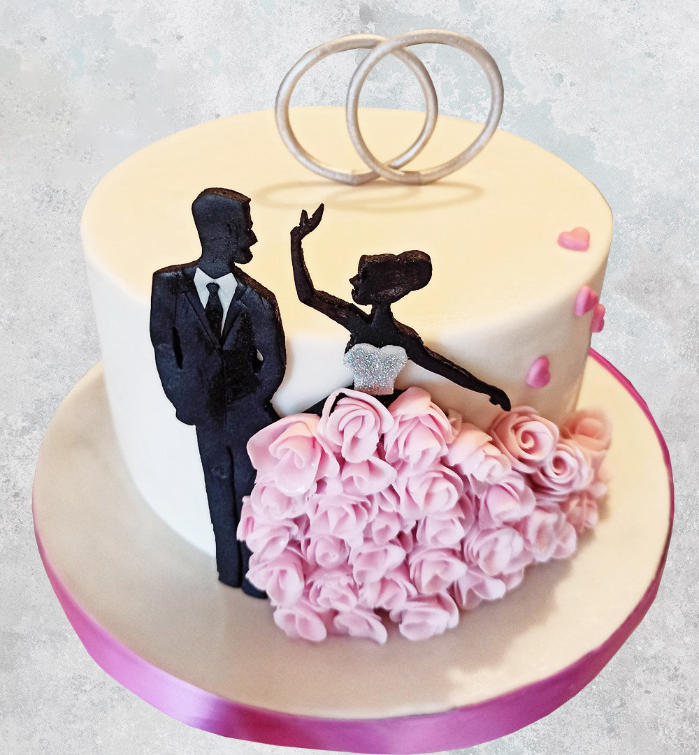 Engagement Ring Ceremony Cake With 3D Finishing Without Fondant |  Engagement Cake With Ring Box - YouTube